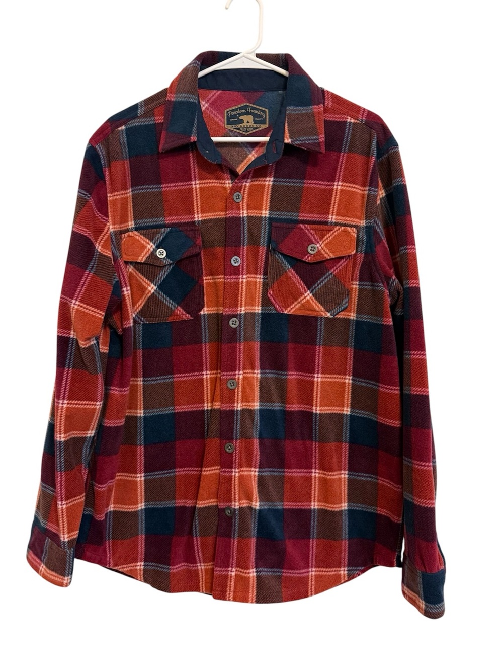 2/$30 Freedom Foundry Plaid Fleece Button Front Shirt Jacket Shacket Medium